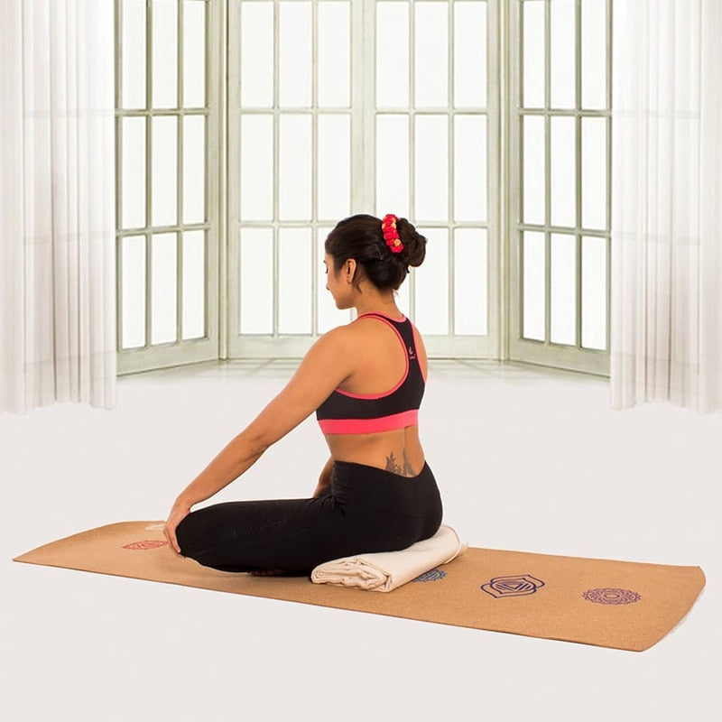 SamadhiYogi Chakra Harmony: 7-Color Cork Yoga Mat for Balance and Peace - Happygadgetplaza2023